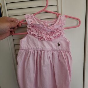 Ralph Lauren Pink Baby Dress with Ruffles